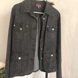Women  Black Jeans Jacket Size M