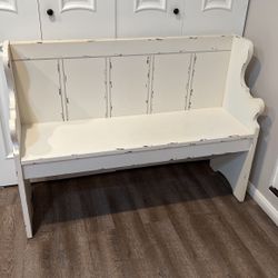 Kirkland's Ivory Pew Bench, Used, Very Good Condition for Sale in
