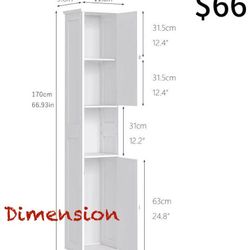 😀 3-Tier Bathroom Floor Cabinet with Open Shelf, Freestanding Tall Bathroom Cabinet with 1-Mirror Door, Storage Furniture for Bathroom, Living-Room