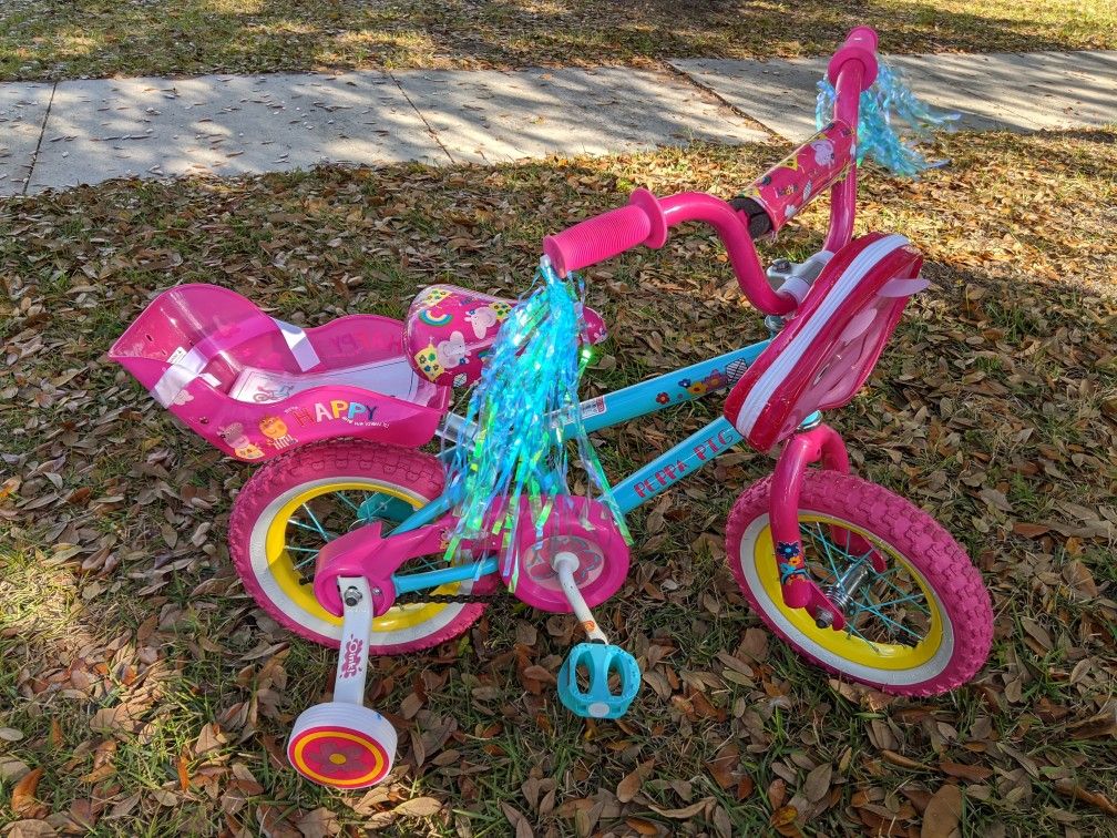 Girls 12" Peppa Pig bike--Mint; never used; always garaged