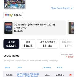 Go Vacation Nintendo Switch “ Sealed”