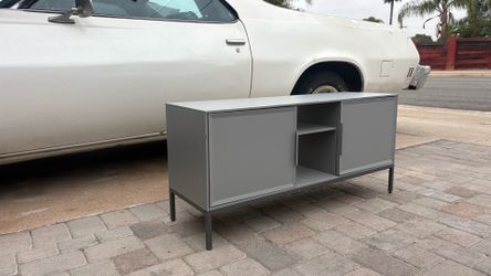 modern metal grey TV stand media center 75