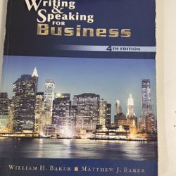 Writing And Speaking For Business