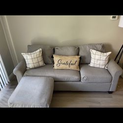 Grey Couch W/ Ottoman