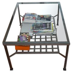 Ikea Glass Coffee Table with Storage Rack