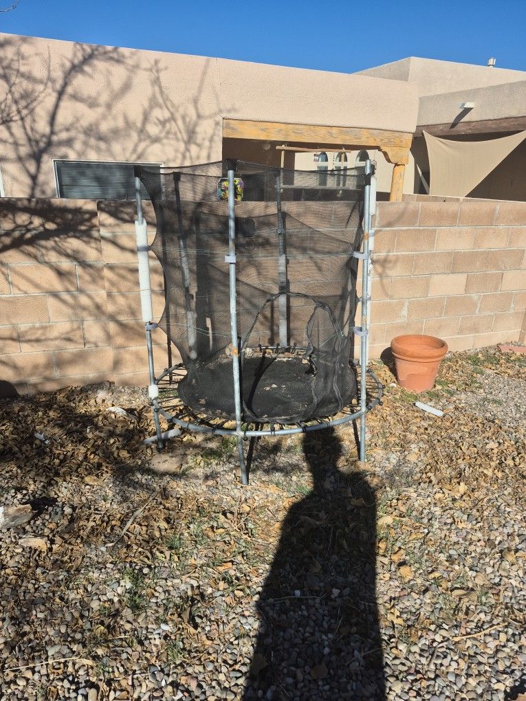Small Kids Play Trampoline
