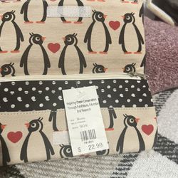 Brand New Roomy Canvas Penguin Wallet. Super Cute