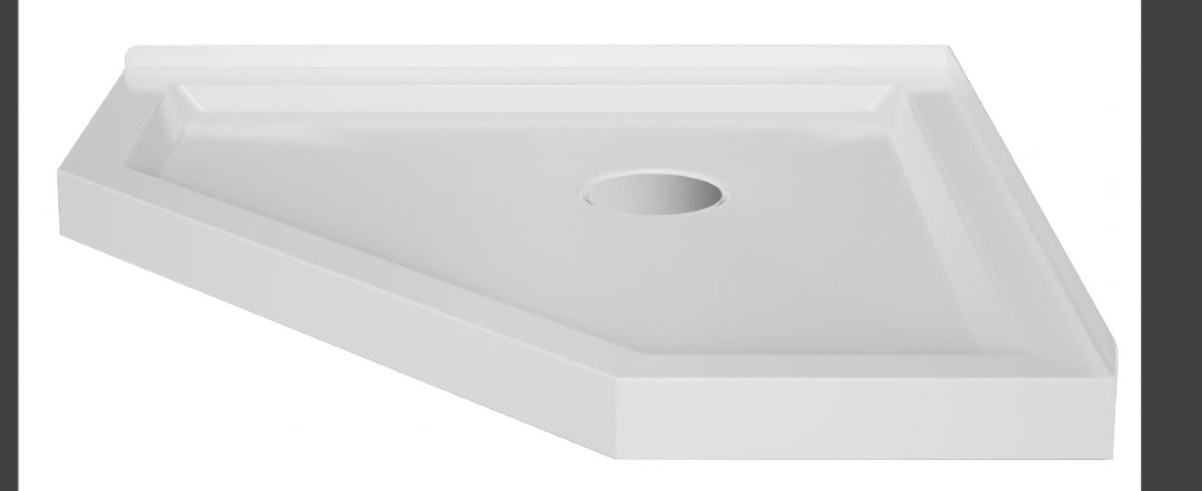 Corner Shower Base In White