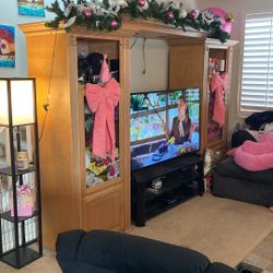 Solid Oak entertainment center