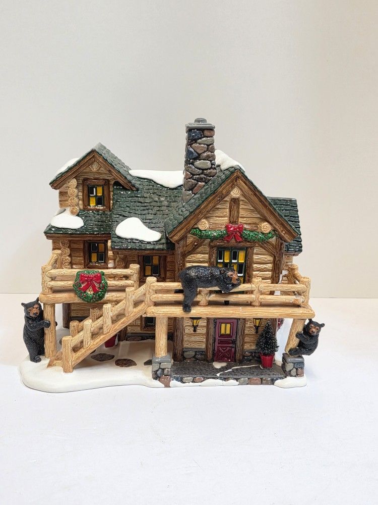 LIMITED EDITION Department 56 Original Snow Village Jonathan the Bear Man's Carving Studio.