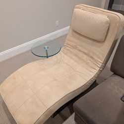 Lounge Chair With Built-In Glass Table