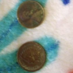 1943 Steel Wheat Penny And A 1944 Steel Wheat Penny