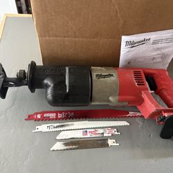 Milwaukee Heavy Duty Reciprocating Saw-6515-20-With New NiCd to M18 Lith-ion Adapter-Tool Only, Clean, Blades