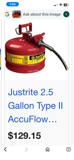 Justrite gas can
