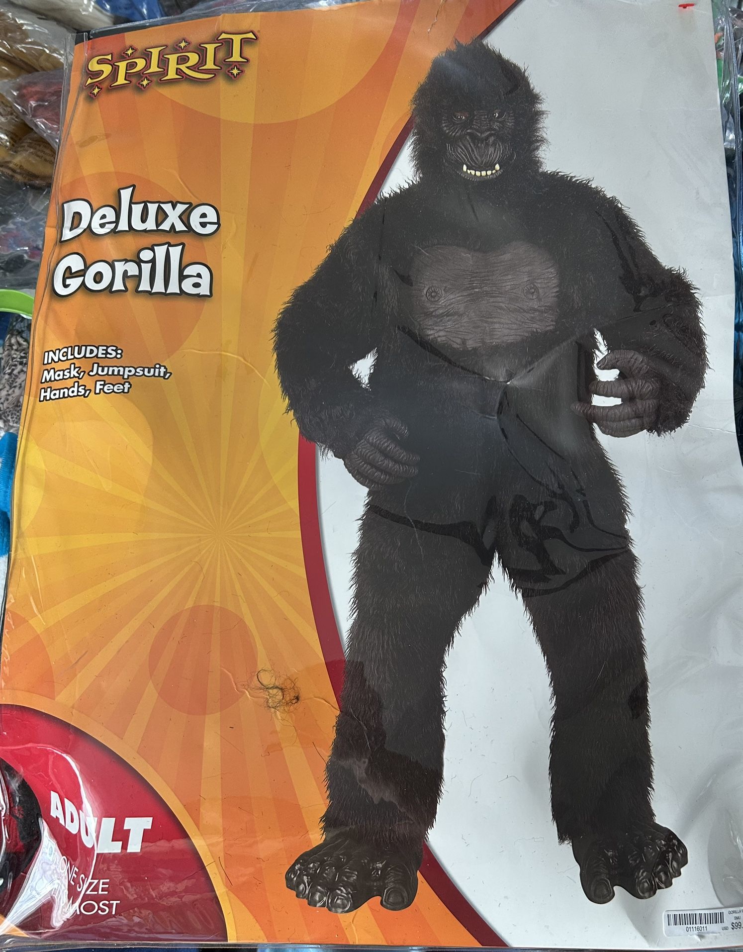 Spirit Deluxe Gorilla Halloween Costume Adult New
