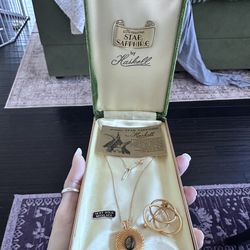 14 karat gold necklace in its original packaging