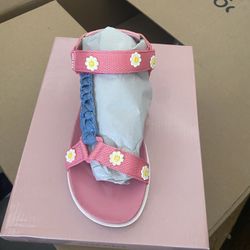 New Pink Flower Girl Sandals Size 3 
