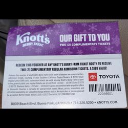 KNOTTS BERRY FARM TICKETS FREE ADMISSION 