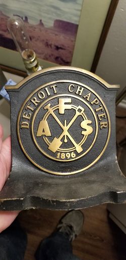 Vintage Brass Bookends American Foundry Society