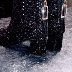 Hand Crafted Italian Leather Diamond Encrusted Dress Boots