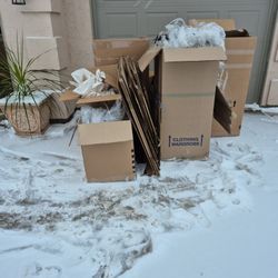 Empty Moving Boxes Including Wardrobes