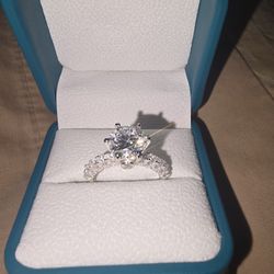 Sterling Silver Moissanite Ring Women's 
