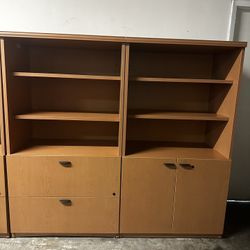 OFFICE/HOME FILE CABINET 2 DRAWERS LATERAL FILE COMBO WITH BOOKCASE 