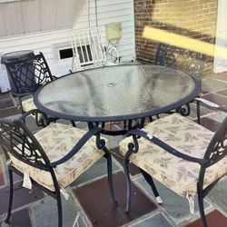 5 Pieces Cast Aluminum Patio Furniture Set With Cushions - Over $3000 Set 
