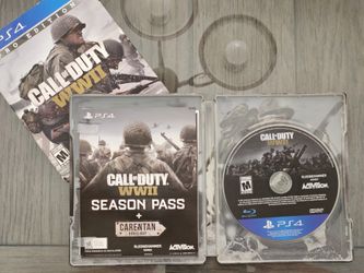 PS4 Call Of Duty WWII WW2 PRO EDITION Metal Case Steelbook Zombies Weapons Camo Maps Activision Video Game Playstation 4 3 Ps5