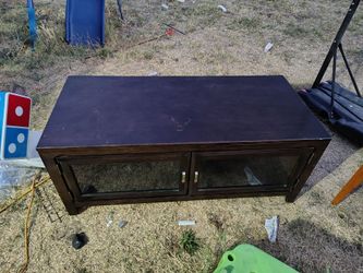 Dark brown TV stand