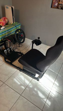 Racing Sim Cockpit with Wheel, Pedals & Shifter