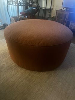 Large Round Upholstered Ottoman