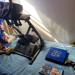 $300! 2 Games & Racing Built 6 Speed Kit. $160! On PS4 Slim 1000GB & Call of Duty Edition Controller. All for $400 or Trade Are welcome