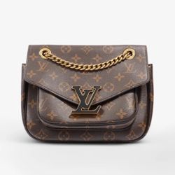 Authentic Louis Vuitton Passy Bag Monogram / Black Coated Canvas