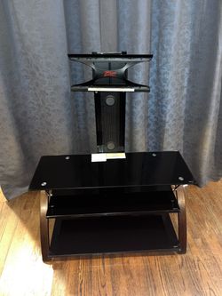 Modern Glass TV Stand with Built-In TV Mount | 42" Entertainment Center
