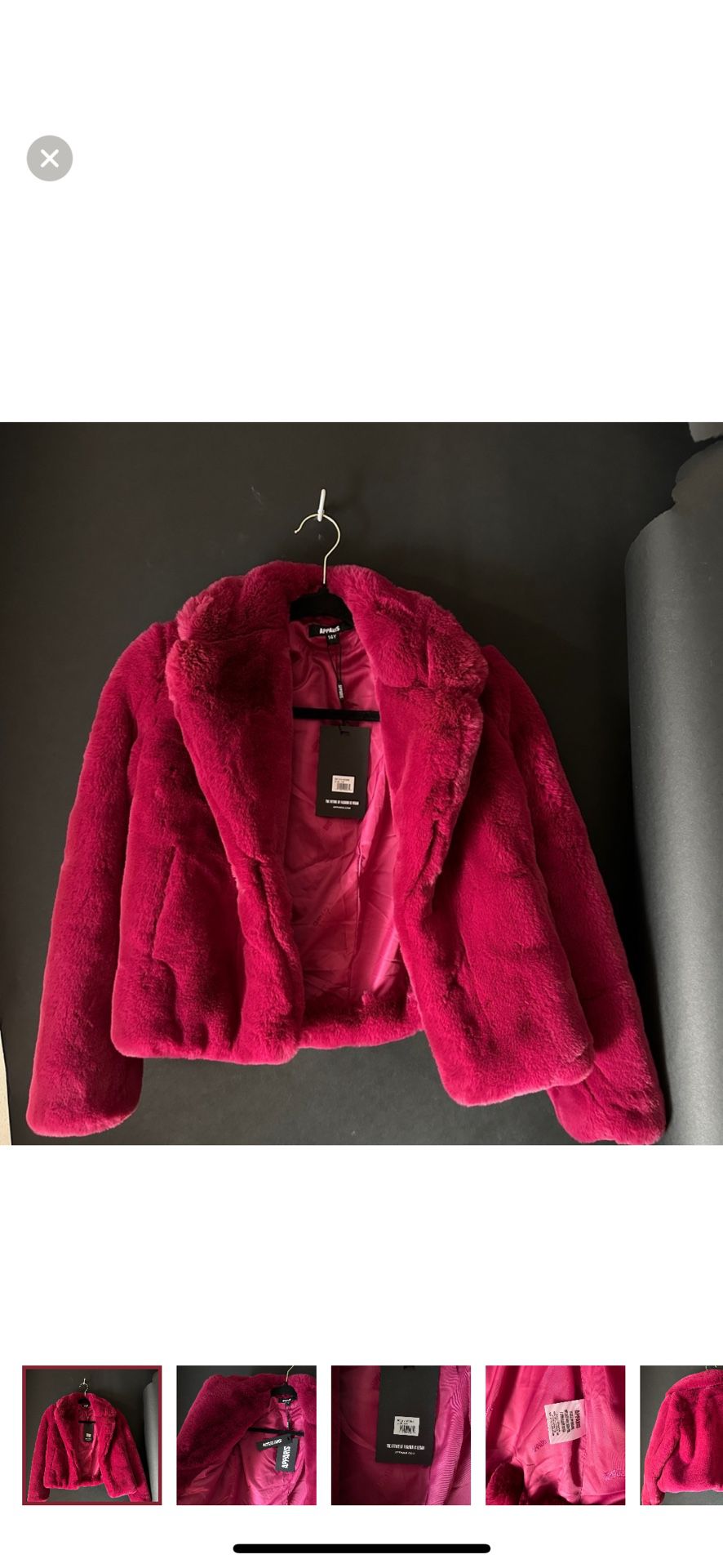 Apparis Milly Faux Fur Coat in Raspberry