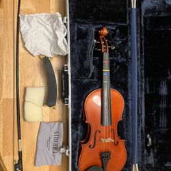 3/4 Size Violin Outfit, Strobel ML80, Case, Bow, & Shoulder Rest, Excellent Condition