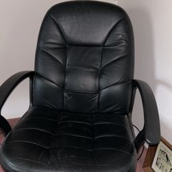 Computer Chair Black Leather 