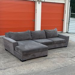 Sleek Grey Sectional Couch