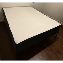 Queen Metal Bed frame with Mattress and Mattress Holders