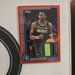 Topps Anthony Edwards Timberwolves Game-Used Memorabilia Relic Card