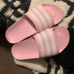 pink adida slides