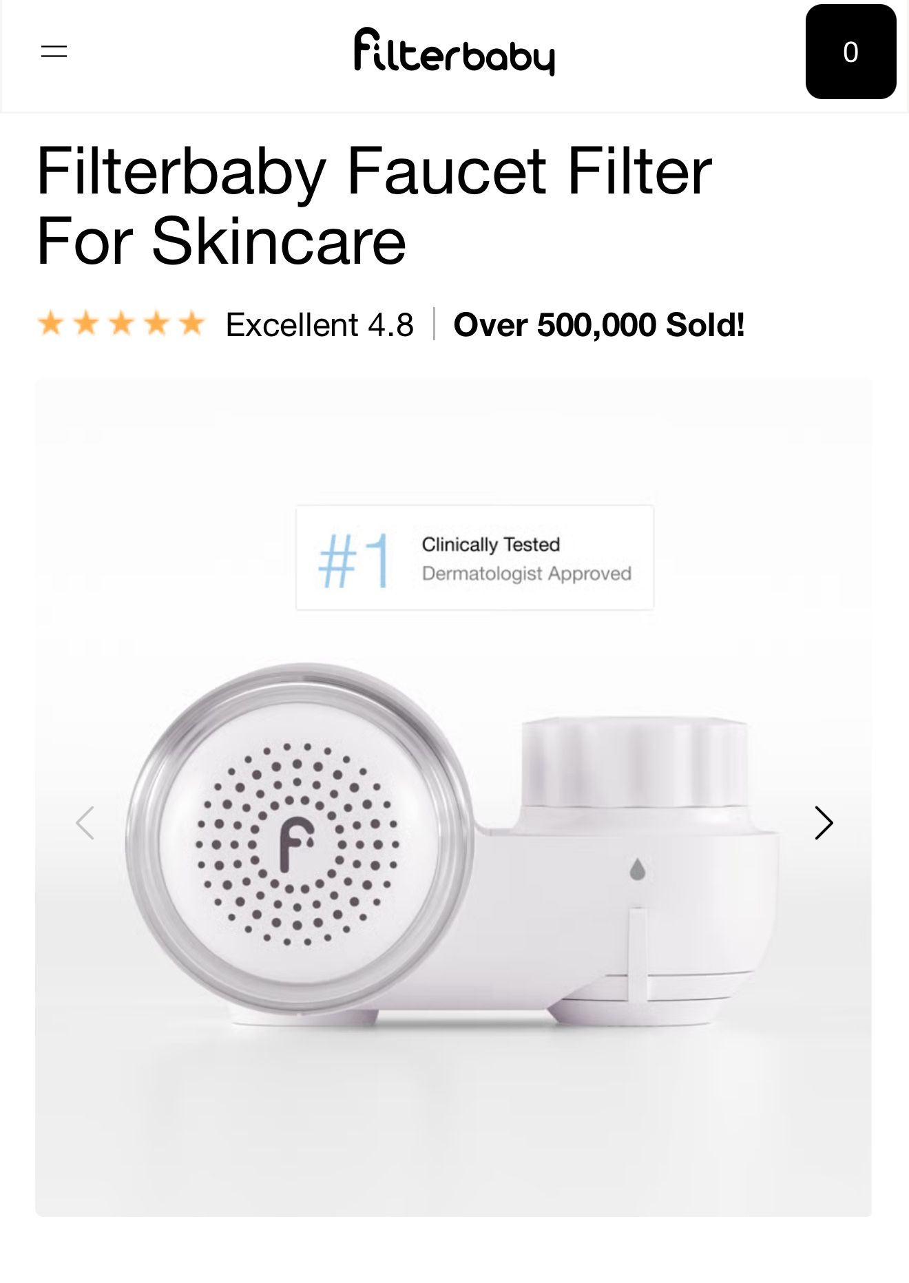 Filterbaby Faucet Filter For Skincare plus 2 refills