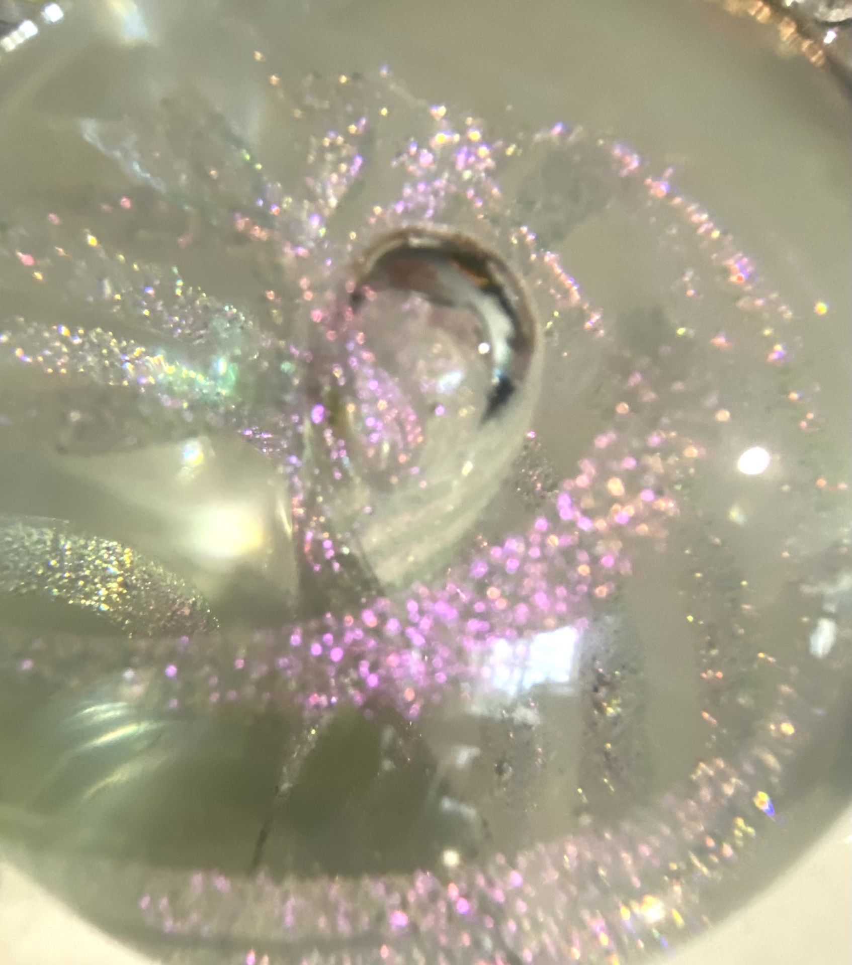 Beautiful Artist Signed Pink Iridescent Swirled Paperweight - Artist Signature BK ‘99