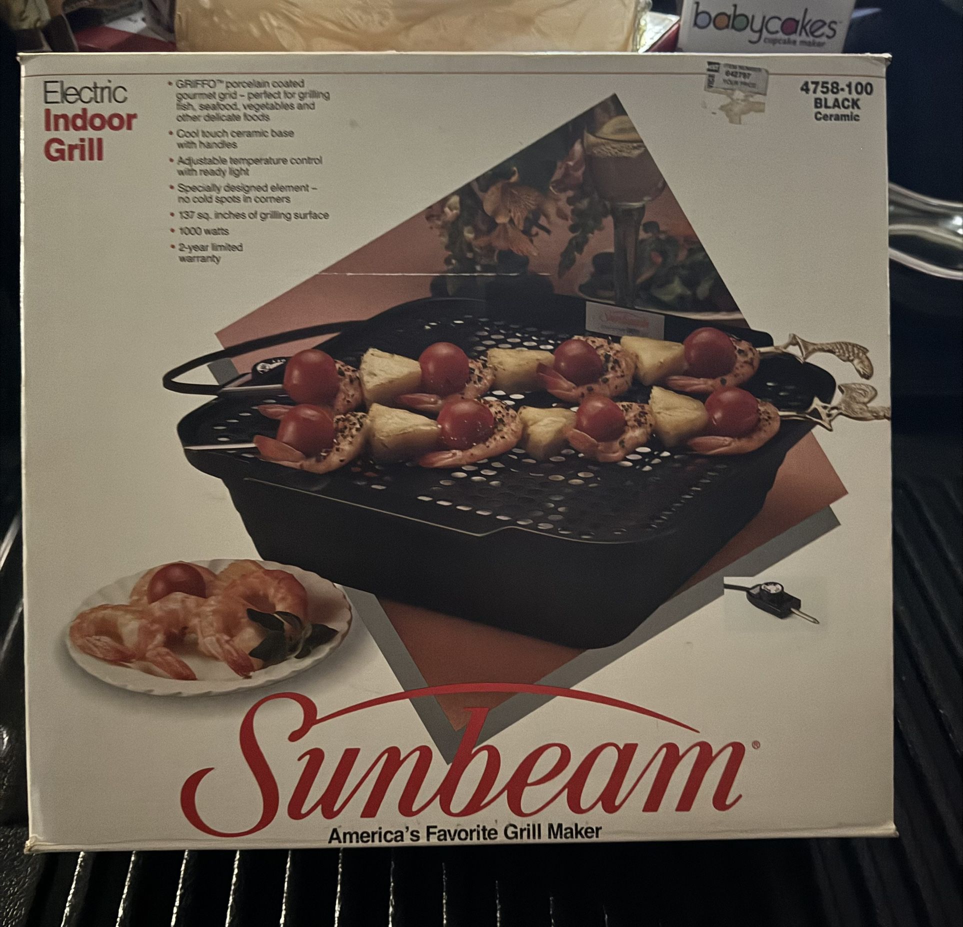 Sun Beam Electric Grill missing plug  screen 
