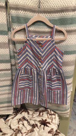 Girls Striped Button-Front Sundress