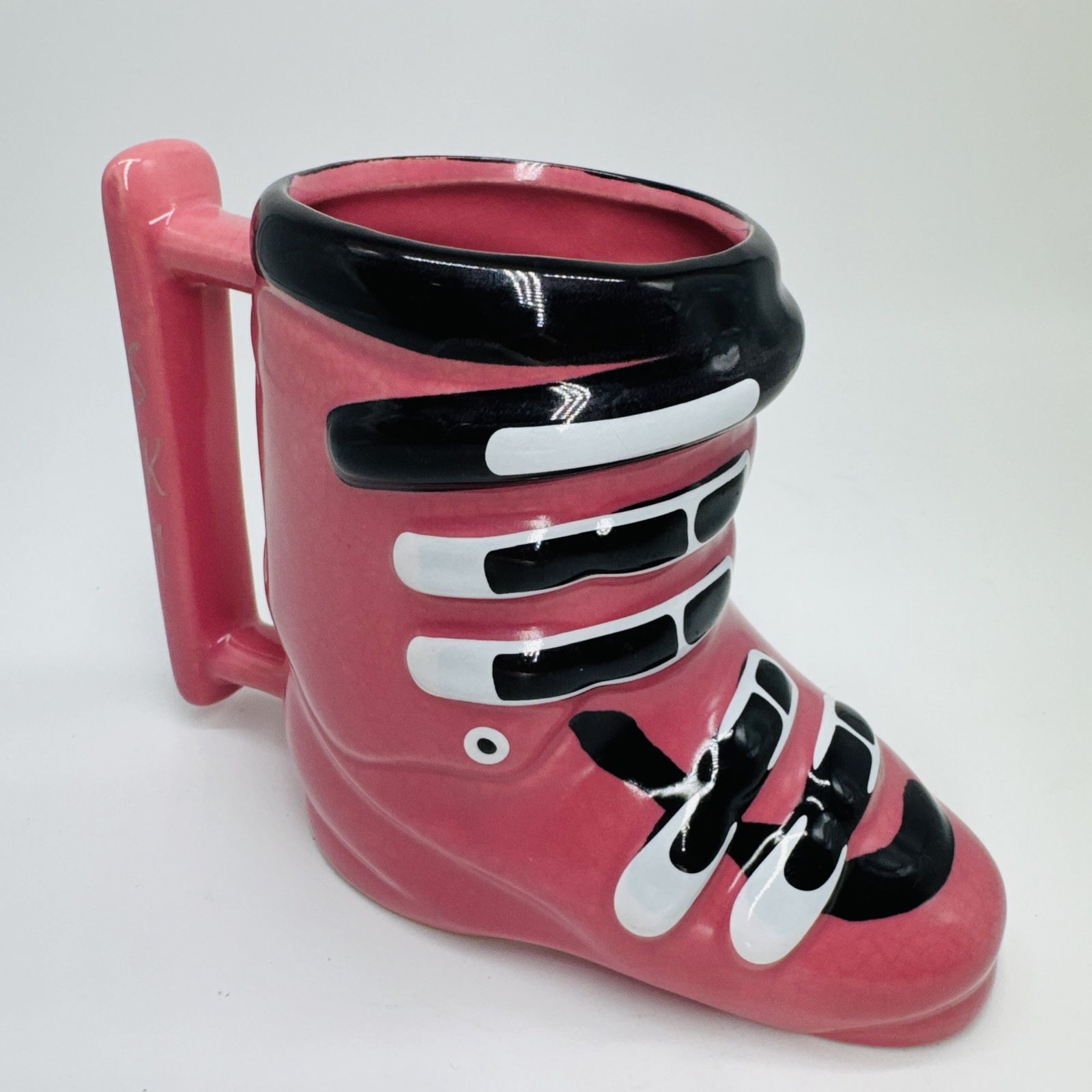 Mountain Chalet Ski Boot Coffee Mug Figural Pink Cup Snowboard Skier Snowboarder