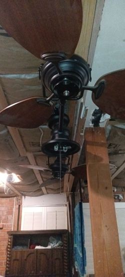 Set of 4 dual sided ceiling fans.