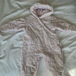First Impression 6-12 Months Cotton Padded Baby Suit Hooded Warm Outwear for Baby Girl