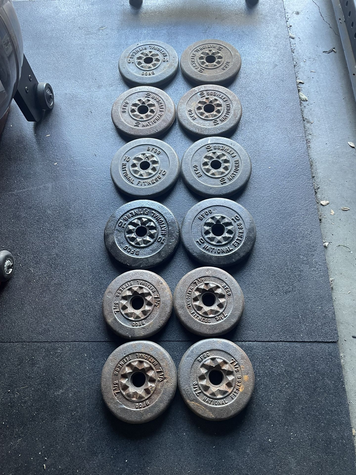 110 lbs BFCO Standard 1” Weight Plate …. Home Gym Fitness….